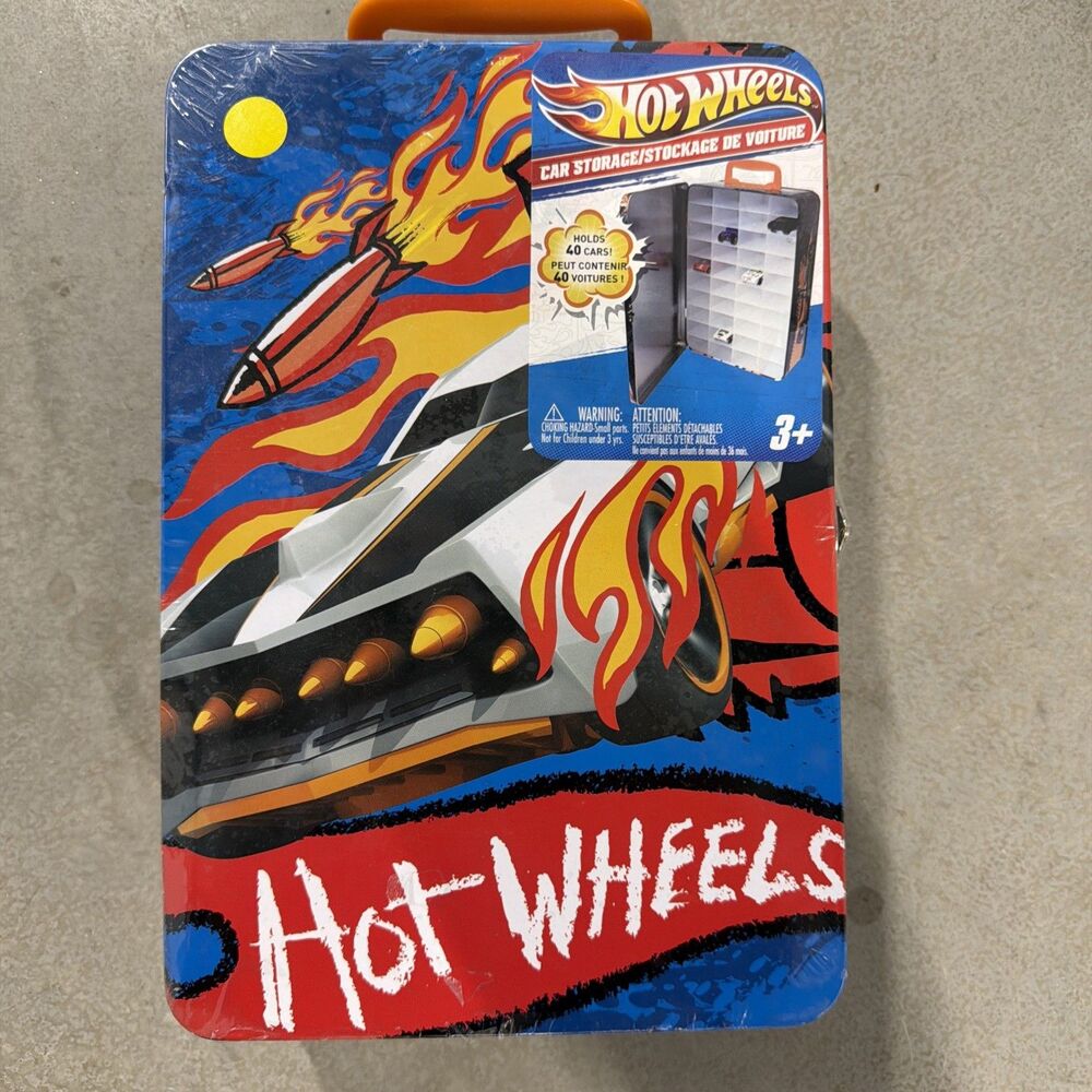 Hot Wheels 40 Car Storage Tin Carry Case 2012 Mattel Metal Diecast Organizer NEW